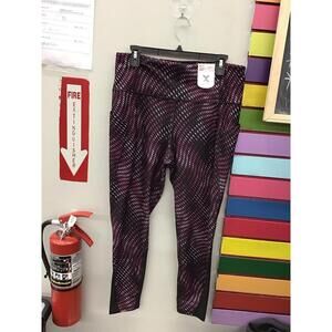 Xersion women’s ankle leggings XL Tall high rise fitted black pink new target